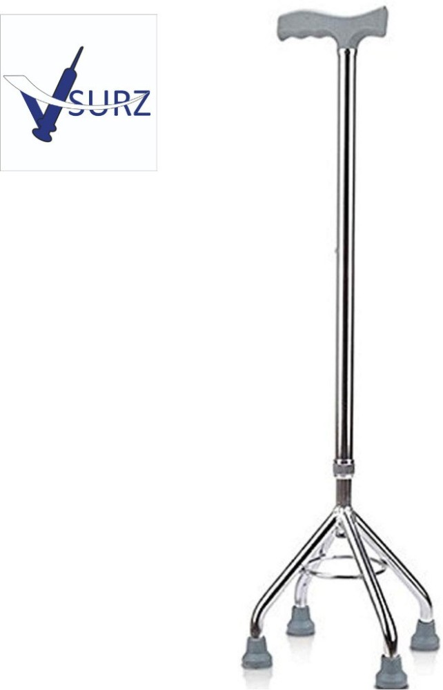 V SURZ Curved & Height Adjustable Quadripod (4 legs) Walking Stick ISO & CE  CERTIFIED Walking Stick Price in India - Buy V SURZ Curved & Height  Adjustable Quadripod (4 legs) Walking