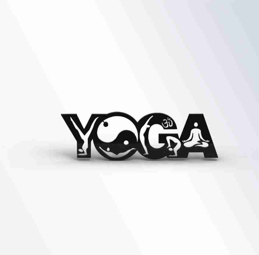 the word YOGA with symbol  Yoga symbols, Yoga art, Yoga drawing
