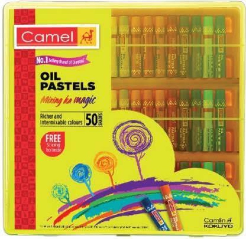 Camlin 50 oil pastels with Reusable Plastic Box - oil pastels