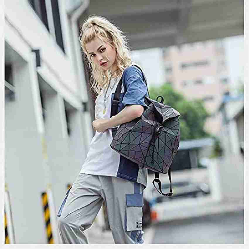 ELITEHOME Geometric Large Reflective Bagpack for Girls and Women for College School 25 L Backpack Multicolor Price in India Flipkart