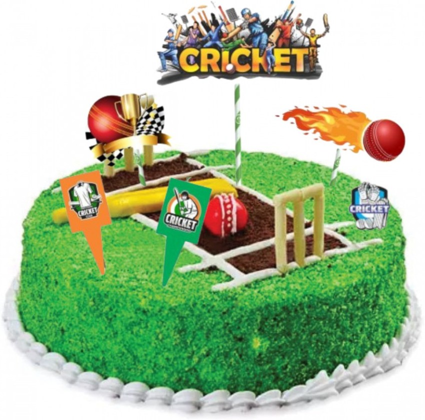 Vanilla Round Cricket Theme Cake, Packaging Type: Box, Weight: 1kg