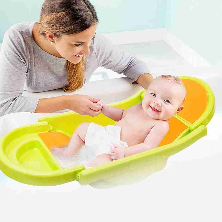 Little Funky Sunbaby Foldable Baby Bathtub Anti Slip Foam for Body Head Support Age 0 6 M