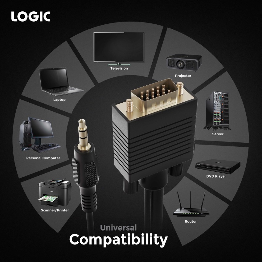 Logic HDMI Cable 1.8 m DP Cable 1.8 m Male to Male - Logic 
