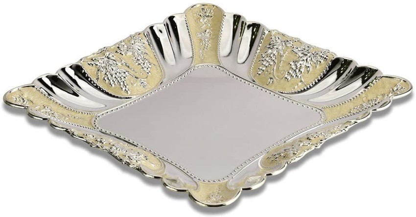 MeLANgE Silver Plated Decorative Platter Price in India - Buy MeLANgE Silver  Plated Decorative Platter online at