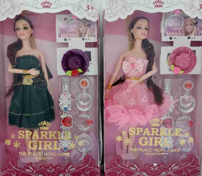 UNIQUE GIFT SHOP Sparkle doll Set Foldable Hands Cute Doll for