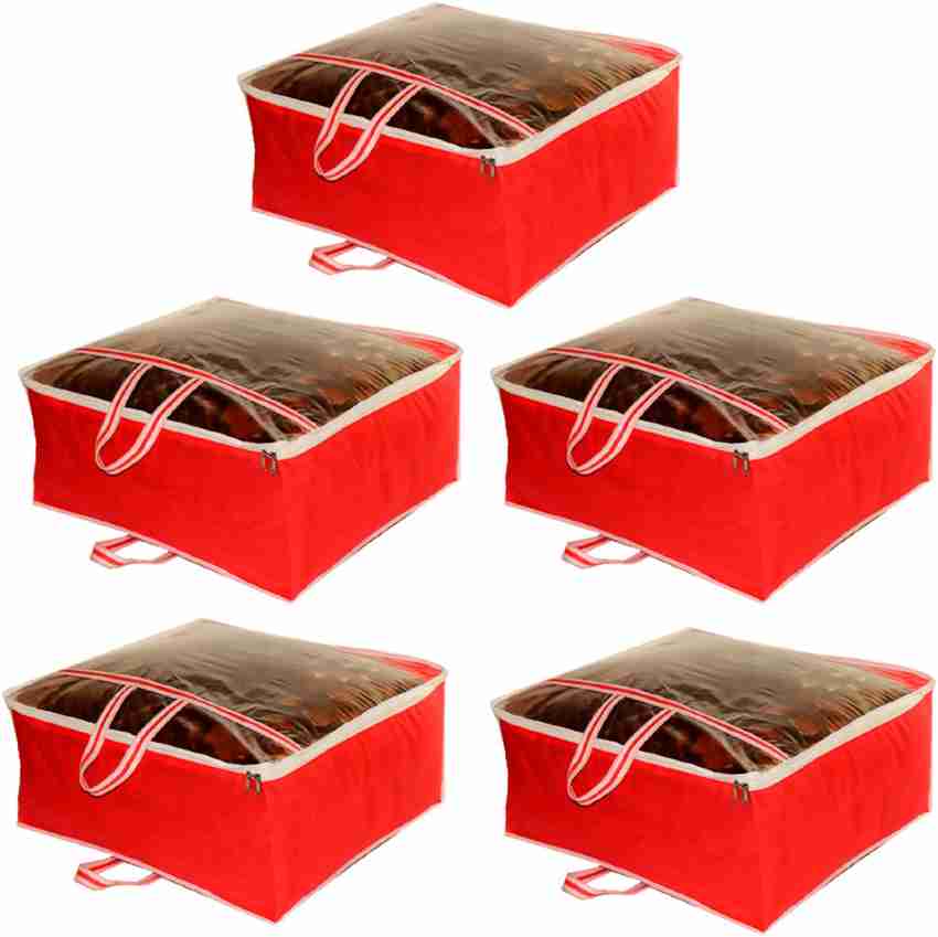 ANNORA INTERNATIONAL Good Quality Blanket Rajai Cover Blanket Cover Bag Useful for Rajai Cloths Storage 5 Pcs Blanket Cover Blanket Cover Designer Front Transparent Storage Organizer Price in India Bu...