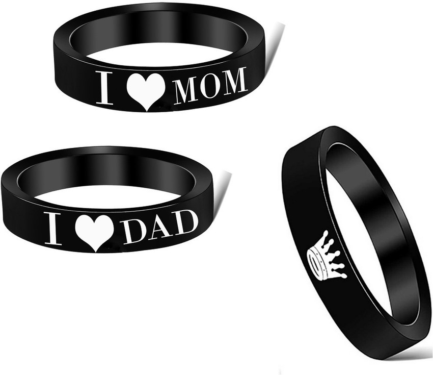 Bellina FASHIONABLE UNISEX BLACK I LOVE MOM DAD RING WITH STYLISH KING RING FOR BOYS Alloy Ring Set Price in India Buy Bellina FASHIONABLE UNISEX BLACK I LOVE MOM DAD RING
