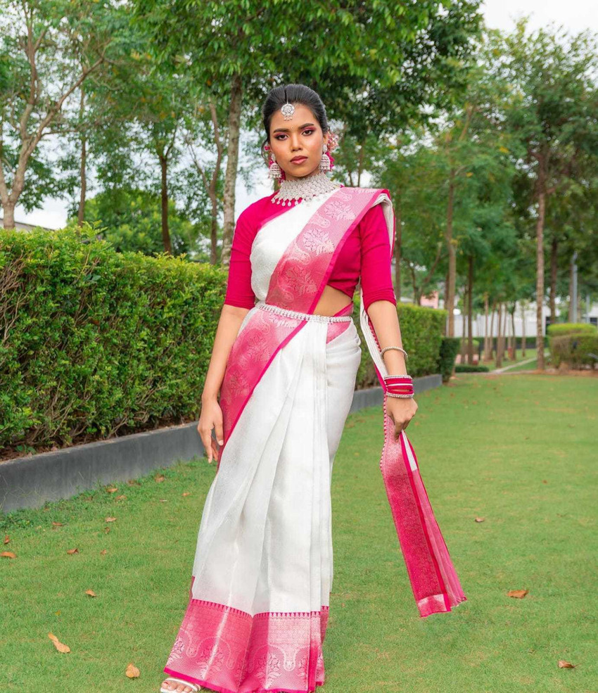 Flipkart white hot sale cotton sarees