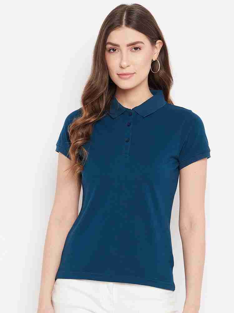 Harbor N Bay Solid Women Polo Neck Blue T Shirt Buy Harbor N Bay Solid Women Polo Neck Blue T Shirt Online at Best Prices in India Flipkart