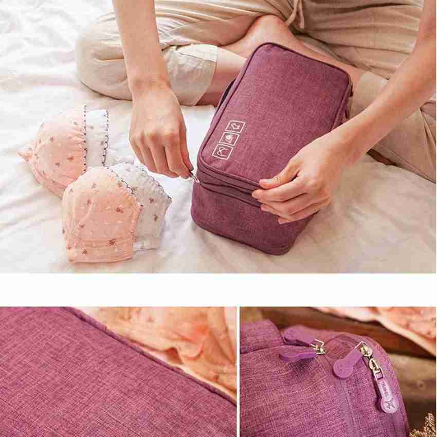 MAAUVTOR Multipurpose Lingerie Travel case Bra Underwear Storage Bag  Innerwear Pouch Travel Toiletry Kit Multi color - Price in India