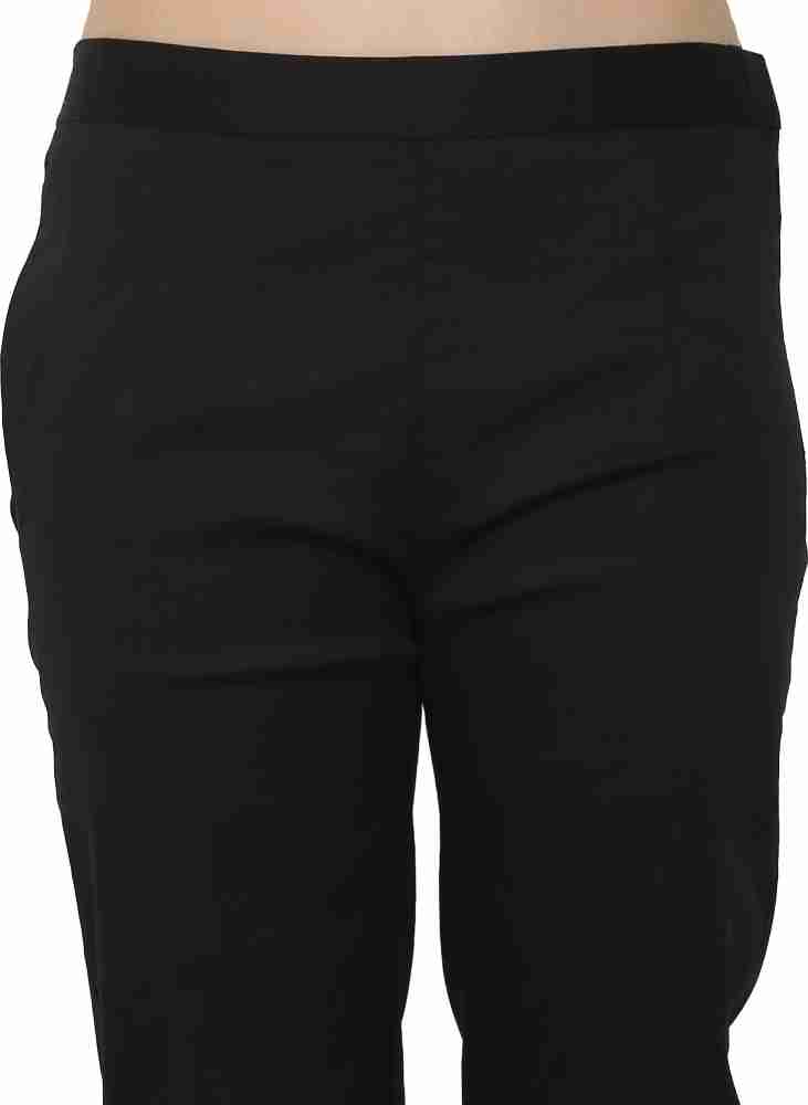 Sakhi Shine Regular Fit Women Black Trousers