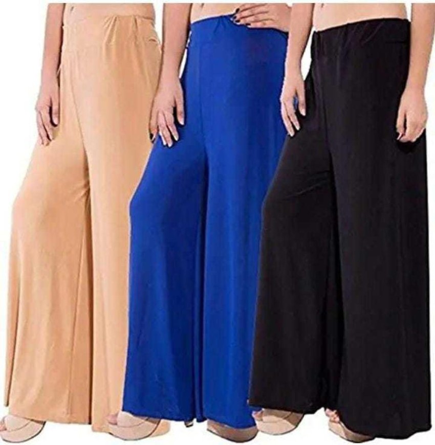 Buy Culture the Dignity Womens Rayon Solid Palazzo Pants Palazzo Trousers  Combo of 3  Black  Navy Blue  Cream  CRPZBB3C  Pack of 3  Free Size  Online  1249 from ShopClues