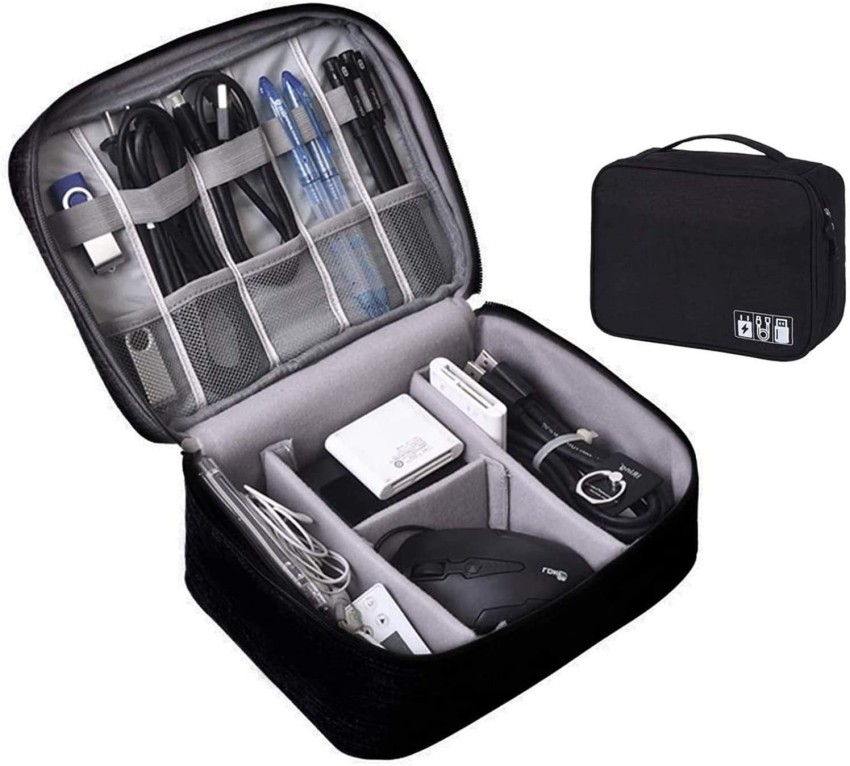 House of Quirk Electronics Accessories Organizer Bag, Universal Carry Travel  Gadget Bag for Cables, Plug and More, Perfect Size Fits for Pad Phone  Charger Hard Disk - Dark Blue : : Computers