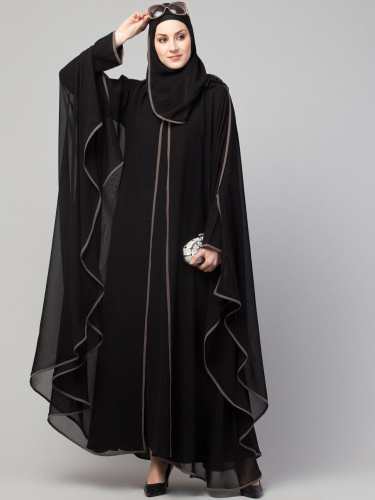 MRC latest stylish women girl style wear double layered abaya kaftan Crepe  Georgette Solid Burqa With Hijab Price in India - Buy MRC latest stylish  women girl style wear double layered abaya