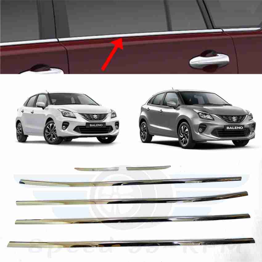 SPEED 99RPM Chrome Stainless Steel Window Garnish for BALENO set