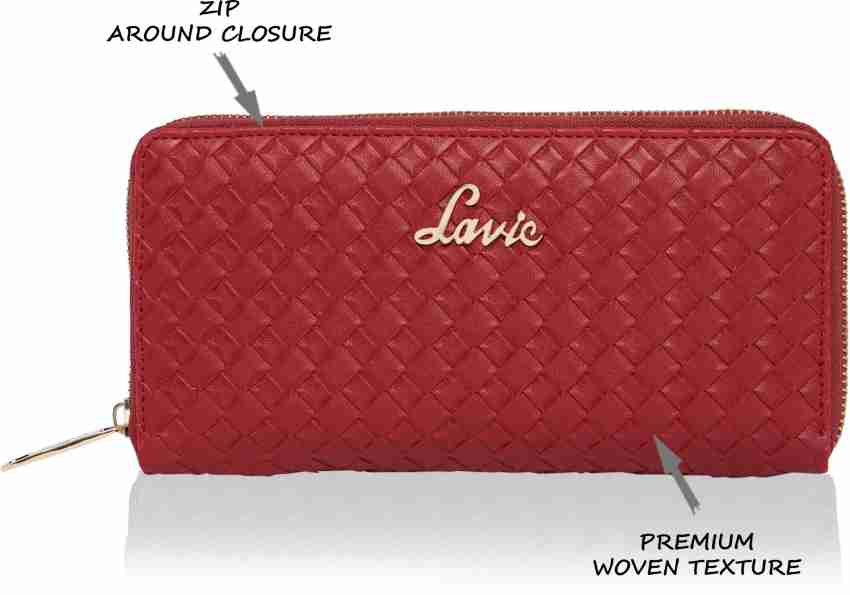 LAVIE Women Casual Red Artificial Leather Wallet RED Price in