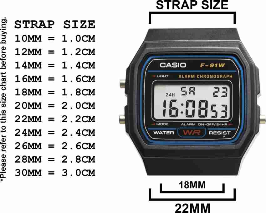 DBLACK [CDS1]CASIO F-91W 18 mm Resin Watch Strap Price in India - Buy  DBLACK [CDS1]CASIO F-91W 18 mm Resin Watch Strap online at