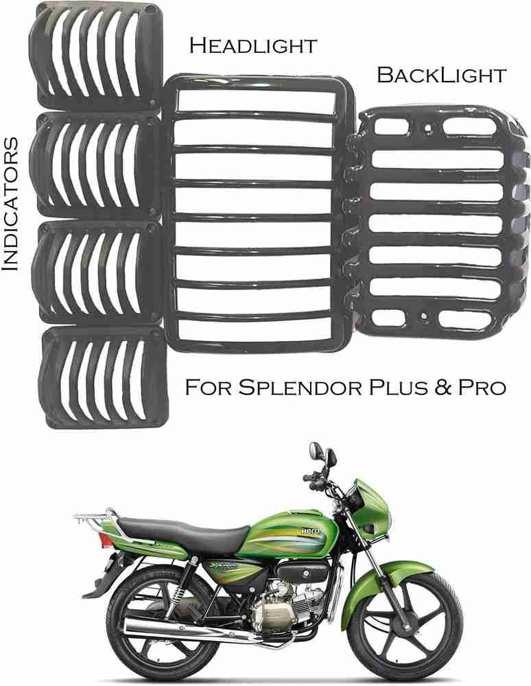 Zieozed ZD034 Hero Splendor Plus Splendor Pro PVC Plastic Headlight Indicator Grill Set Of 6 Black Bike Headlight Grill Price in India Buy Zieozed ZD034 Hero Splendor Plus