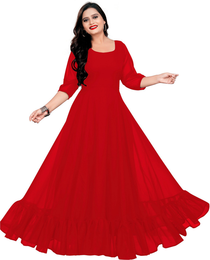 ICYNOSURE Women Maxi Red Dress - Buy ICYNOSURE Women Maxi Red Dress Online  at Best Prices in India | Flipkart.com