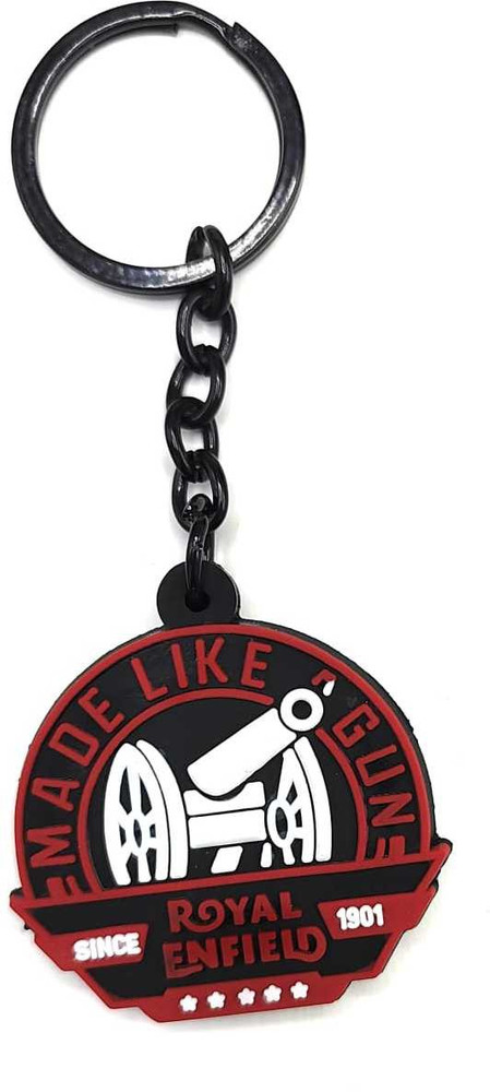 jdp New Round Shape Rubber Keychain for Royal Enfield Bikes. Key