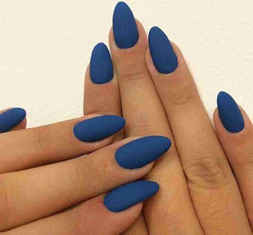matte blue nail polish
