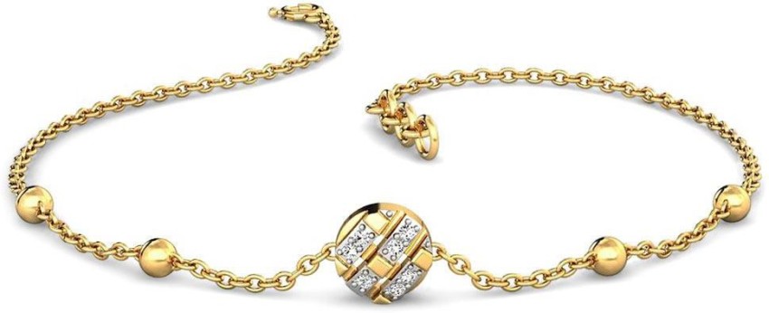 084ct Natural Diamonds Bracelet Prong Set in 18K Yellow Gold   Dharmanandan Jewellers