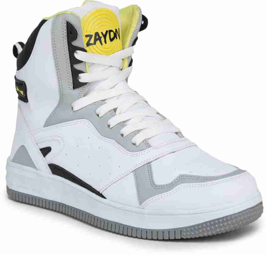 High top clearance yellow sneakers