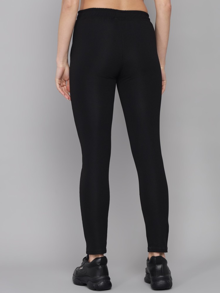 Kushi flyer Solid Women Black Track Pants - Buy Kushi flyer Solid Women  Black Track Pants Online at Best Prices in India