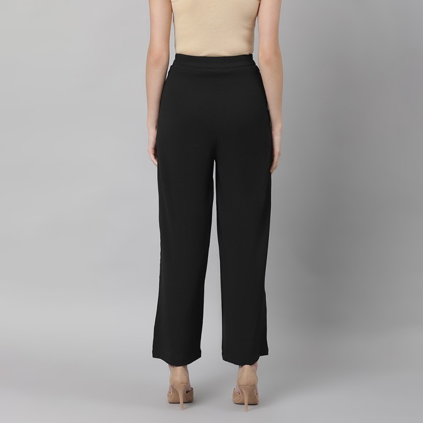 Black Wide Leg Crepe Trouser  WHISTLES 