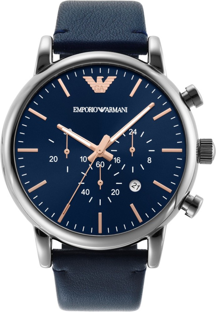 Details more than 139 armani blue dial watch super hot - in.iedunet.edu.vn