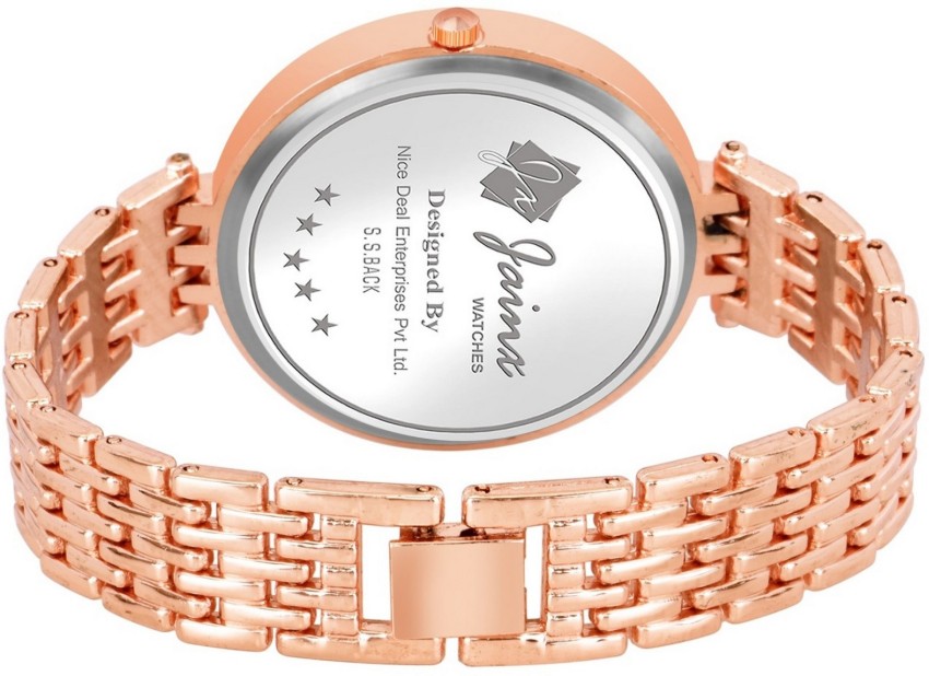 JAINX JW677 Crystal Studded Rose Gold Bracelet Analog Watch For Women Buy JAINX JW677 Crystal Studded Rose Gold Bracelet Analog Watch For Women JW677 Online at Best Prices in