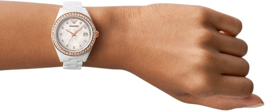 Emporio armani watch women's white ceramic bracelet ar1426 sale