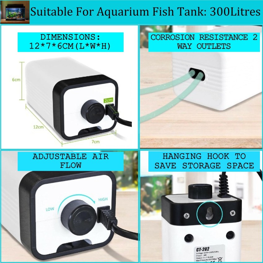 Up To 19% Off on Aquarium Air Pump with 2 Air