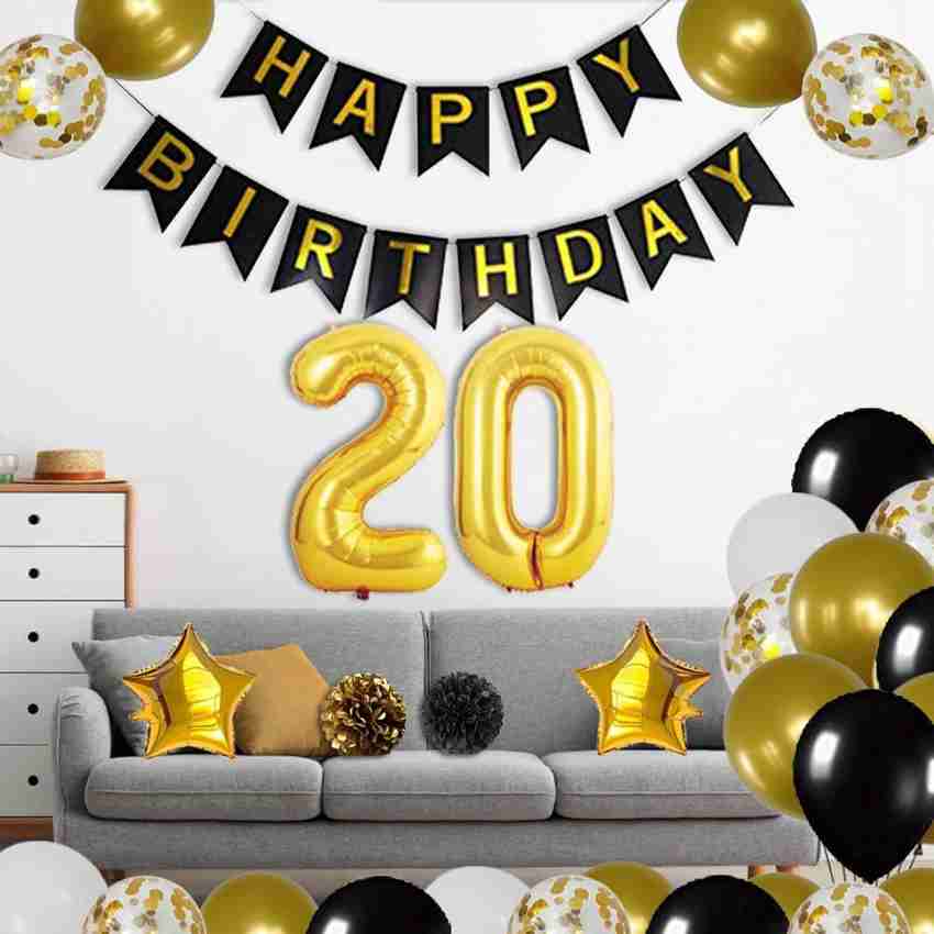 R G ACCESSORIES 20th birthday decoration balloon and banner set 30pcs for 20th 2nd birthday Price in India Buy R G ACCESSORIES 20th birthday decoration balloon and banner set 30pcs for 20th 2nd