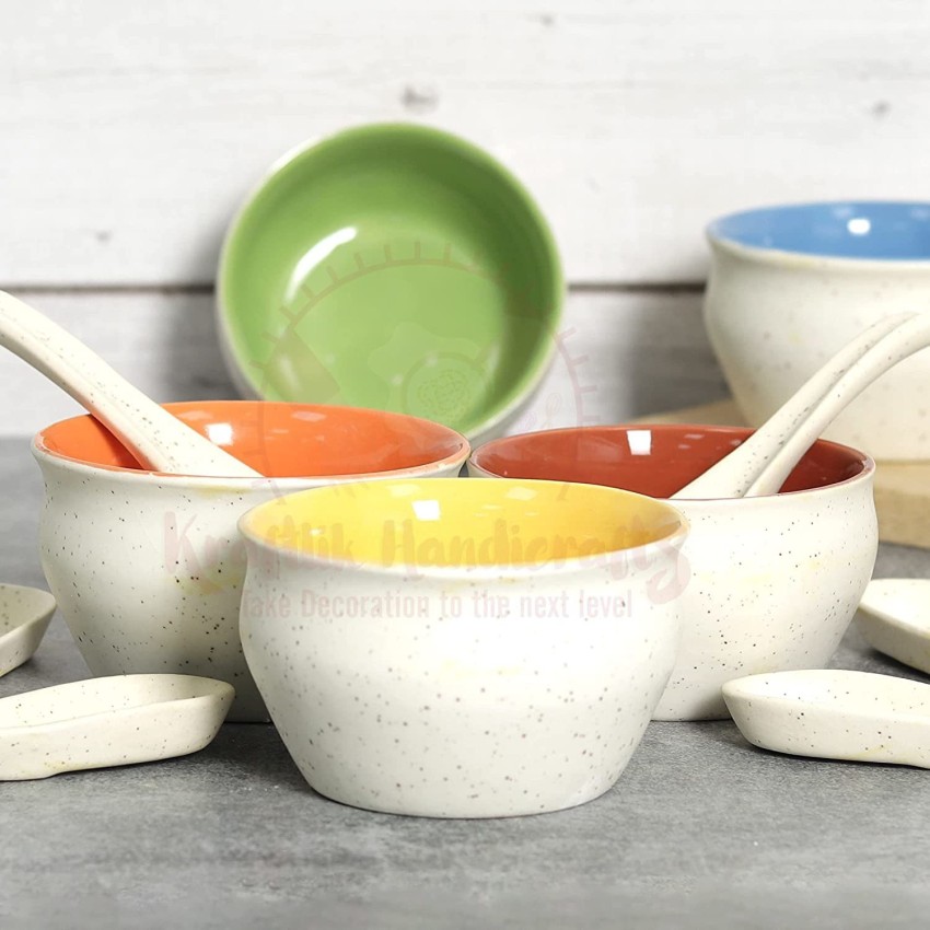 kreative homes Ceramic Soup Bowl Ceramic Handmade Soup Bowl multicolor (Set  Of 6) Price in India - Buy kreative homes Ceramic Soup Bowl Ceramic  Handmade Soup Bowl multicolor (Set Of 6) online