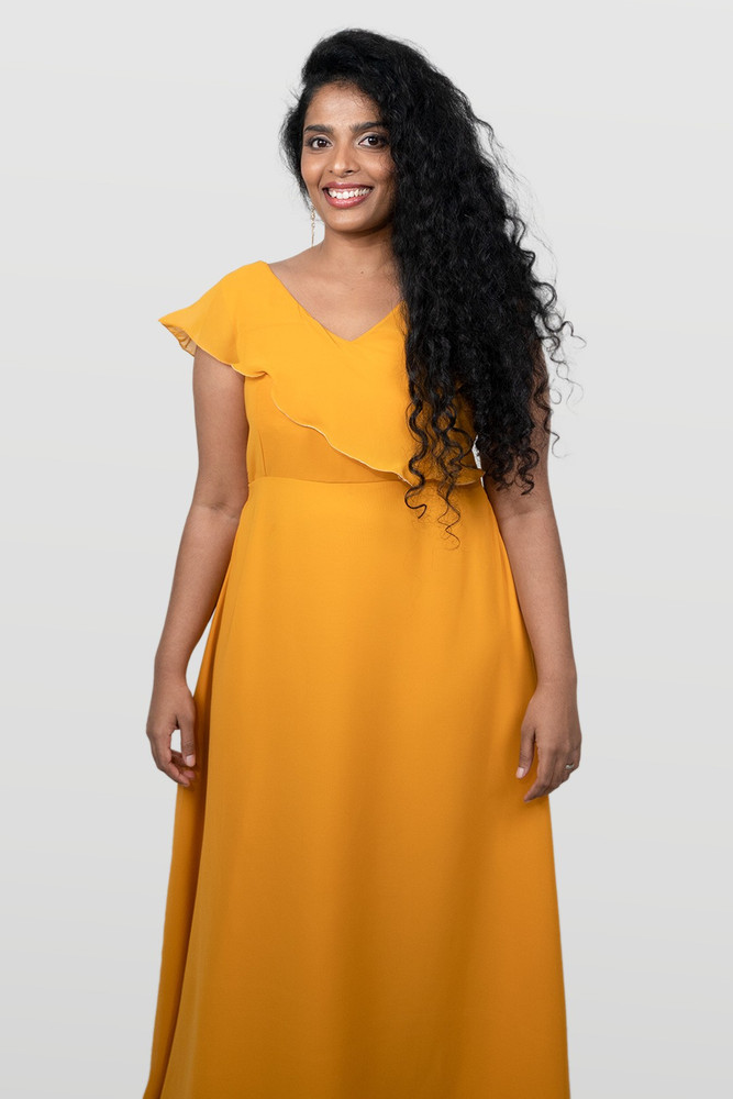 Yellow empire cheap waist dress