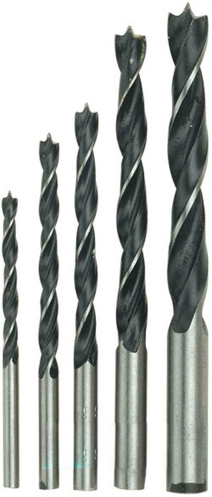 uptodatetools 5 PC Three Point Wood Drill Bits 4mm 5mm 6mm