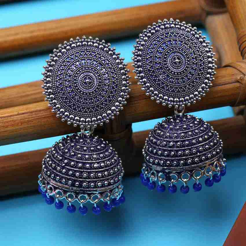 Dark blue colour earrings on sale
