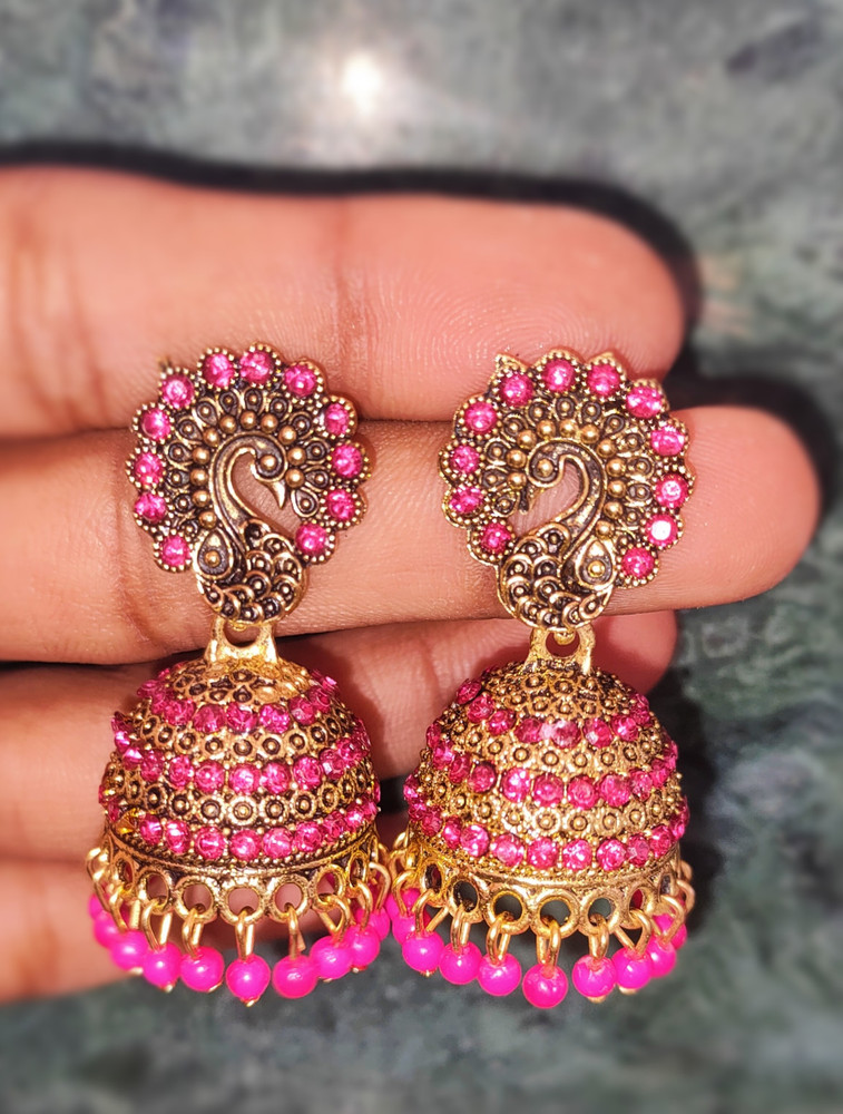 Pink earrings flipkart deals