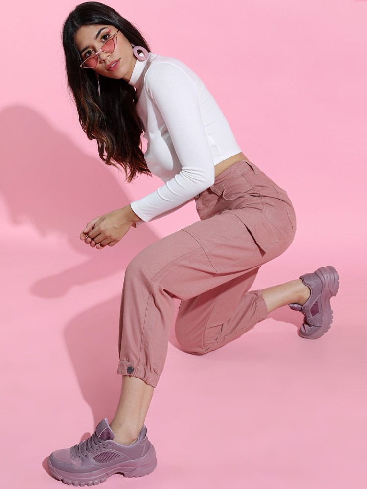 Buy Tokyo Talkies Pastel Pink Jogger Jeans for Women Online at Rs