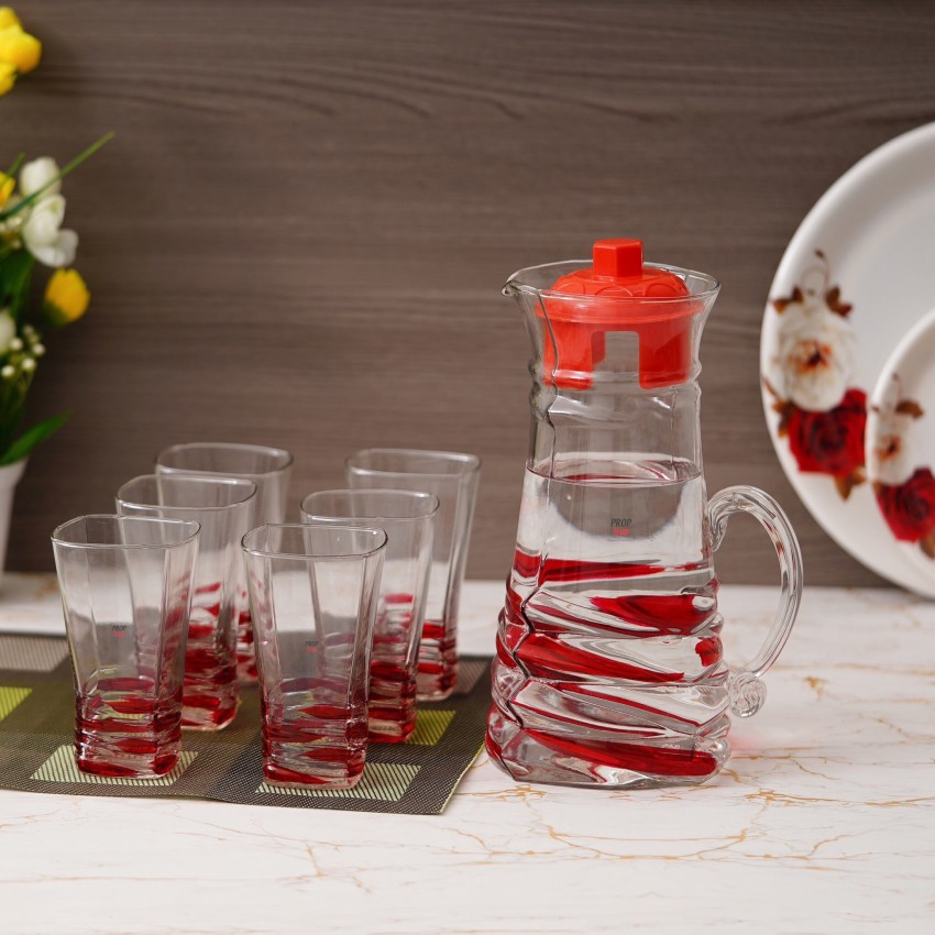 Prop It Up RASPBERRY LEMON SET (6 GLASS + 1 JUG) RED Jug Glass Set Price in  India - Buy Prop It Up RASPBERRY LEMON SET (6 GLASS + 1 JUG) RED
