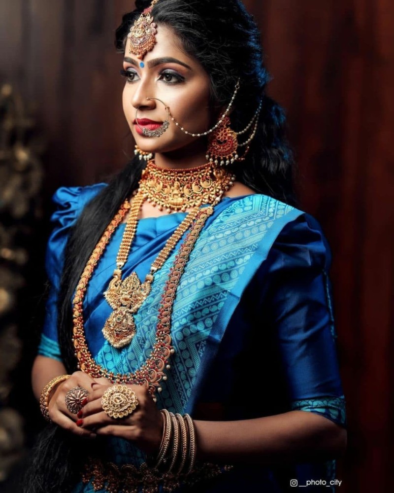 Top 155+ blue wedding sarees for bride best - kenmei.edu.vn