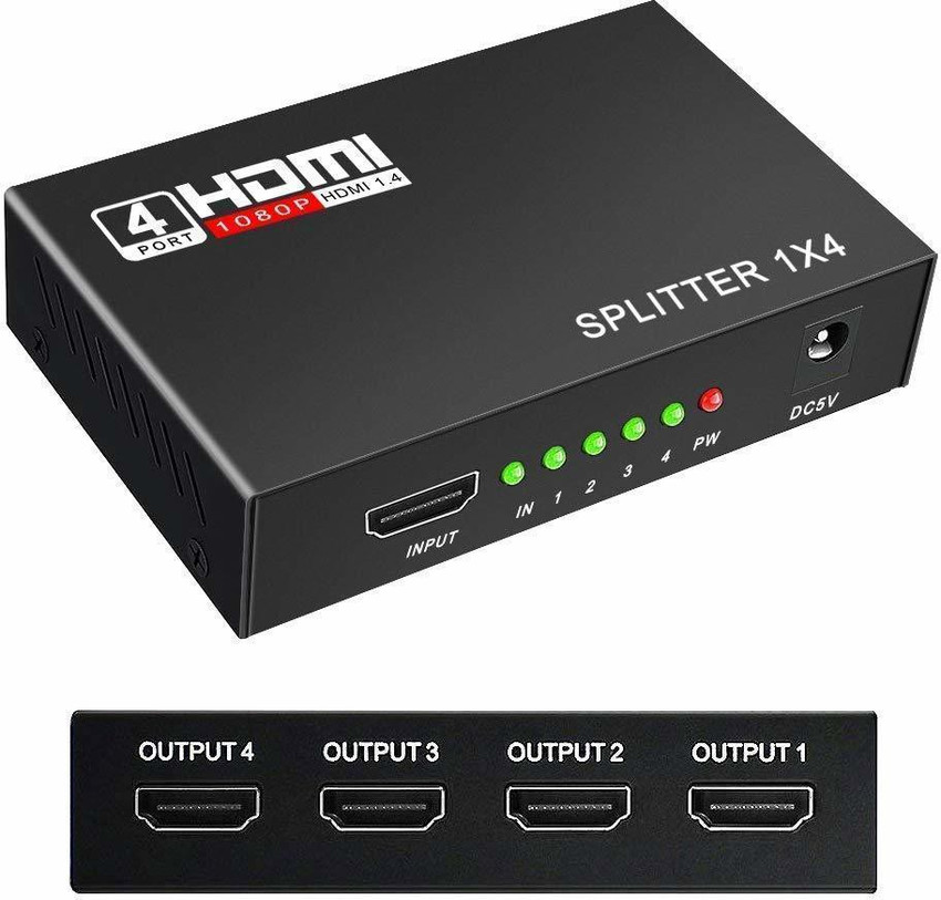 RISINGCOMPUTERS 1 in 4 Out HD 1080P 3D 1.4 HDMI Splitter Duplicator Amplifier Switch Smart Switch Price in India Buy RISINGCOMPUTERS 1 in 4 Out HD 1080P 3D 1.4 HDMI Splitter