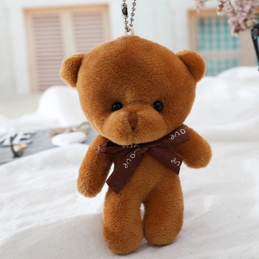 tgr Fluffy Faux Fur Pom Teddy Bear Key Ring Keychain for Girls Bag