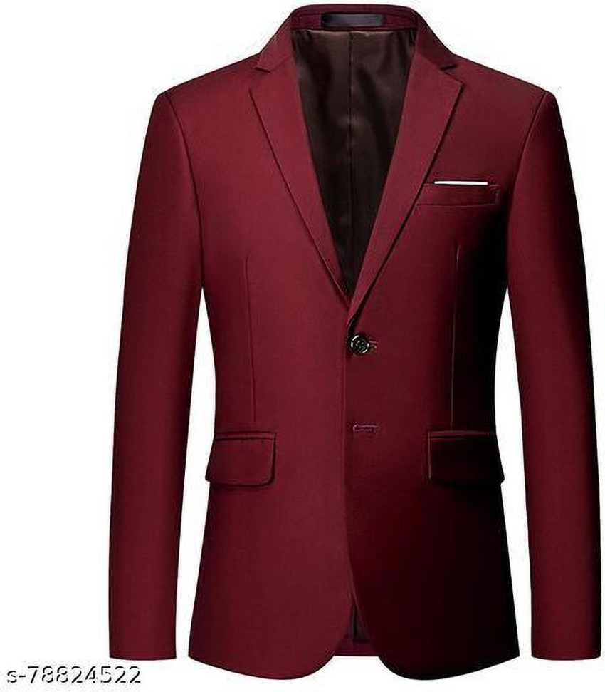 One Fort Solid Single Breasted Casual Men Blazer