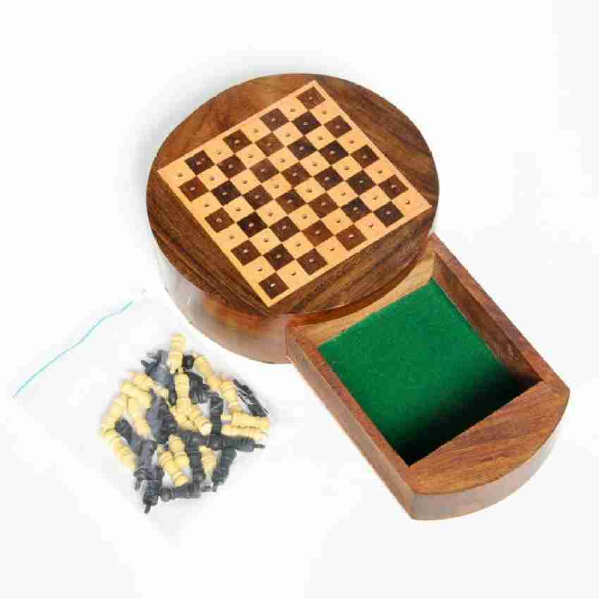 Round Chess Set Wooden Chess Game Original Wooden Chess Board 