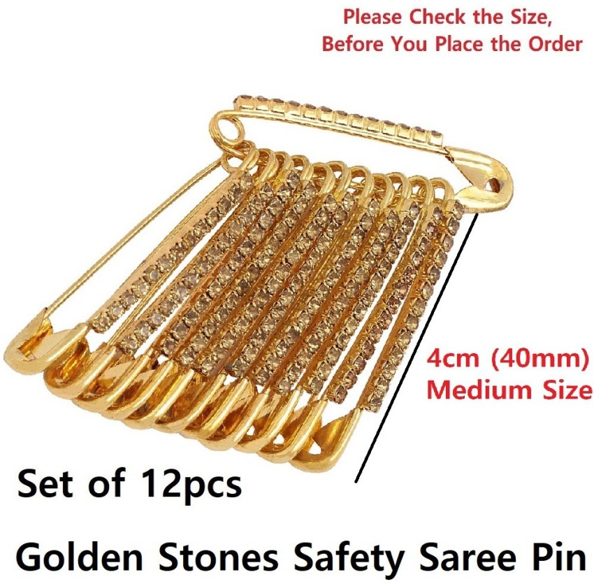 SARVAM Sarvam Decorative Safety Pins Saree Pins Brooch Hijab Pin Set of 2