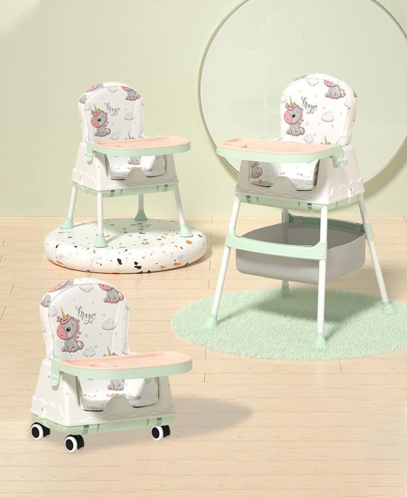 StarAndDaisy Baby High Chair Height Adjustable Seat Wheel and PU