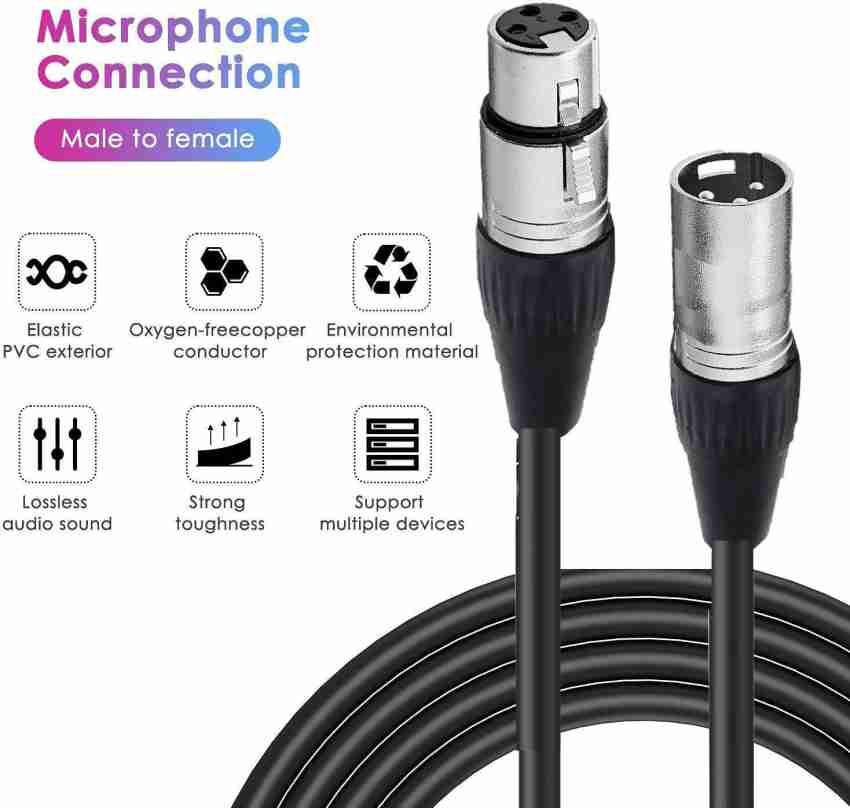 Buy fdealz XLR Male to XLR Female Cable - 300 CM / 3 Meter - 3 Pin XLR  Extension Audio Cable Male to Female Lead For Microphone Powered Speaker,  Sound Consoles, Pro