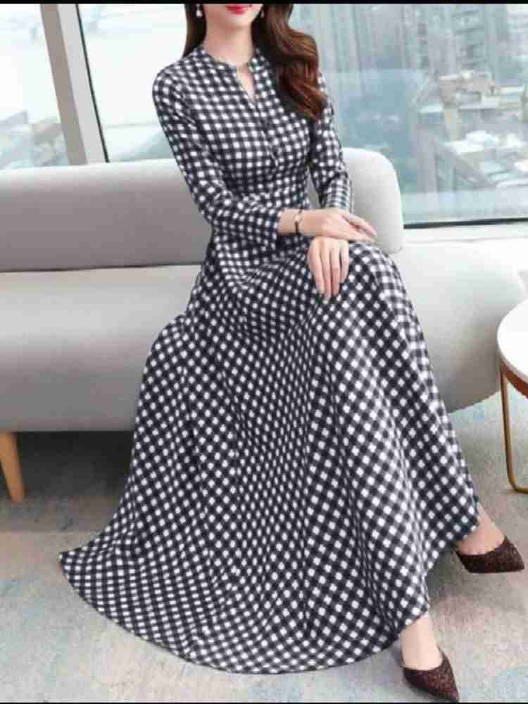 Black and white long cheap frock